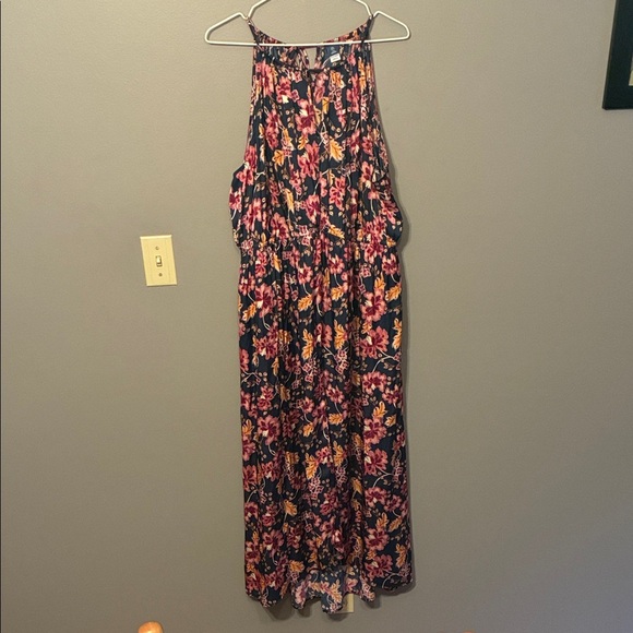 Old Navy Floral XXL Tall Maxi Dress - Black and Orange and Pink - Picture 1 of 16